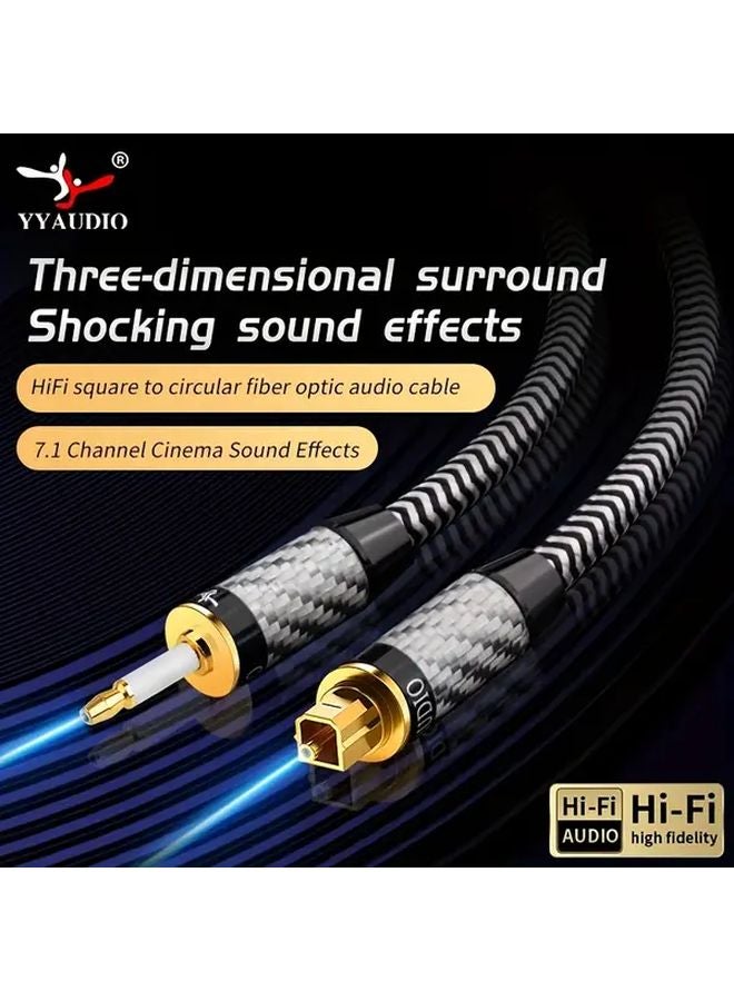 YYAUDIO HIFI كابل صوتي بصري توزلينك SPDIF 2 متر مربع إلى دبوس لمكبر الصوت، مشغل Blu-ray، DVD، Xbox، PS4 - Image 5